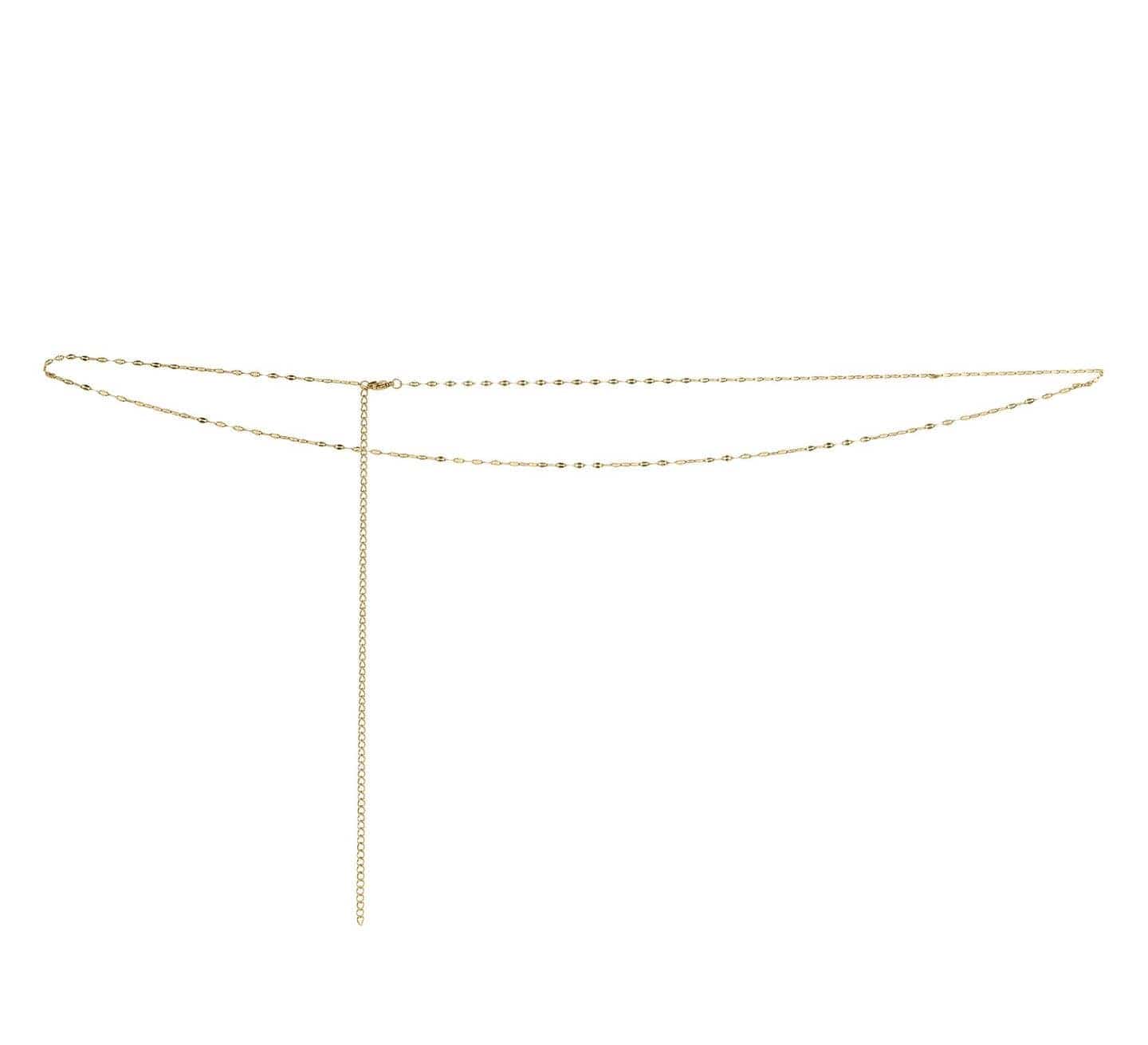 ACC-S.STL 18K PVD Gold Stainless Steel Dapped Sequin Belly Chain