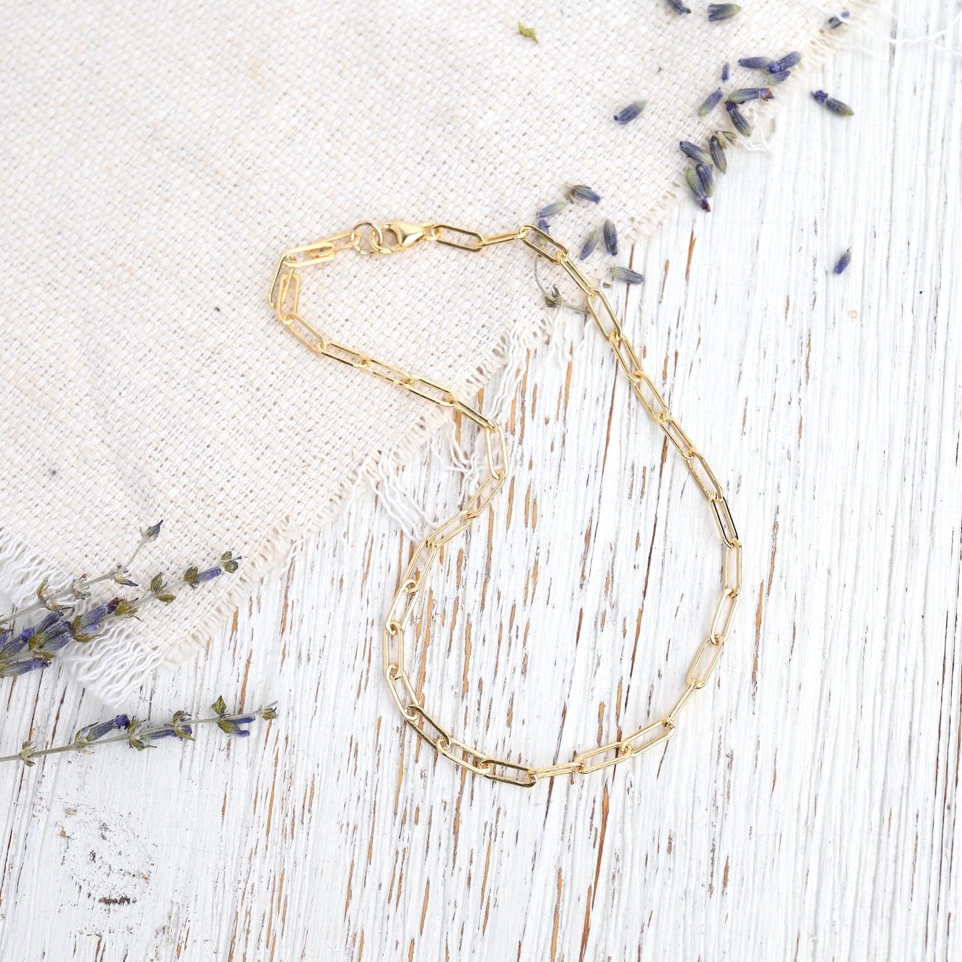 ANK-GF Gold Filled Flat Drawn Cable Chain Anklet