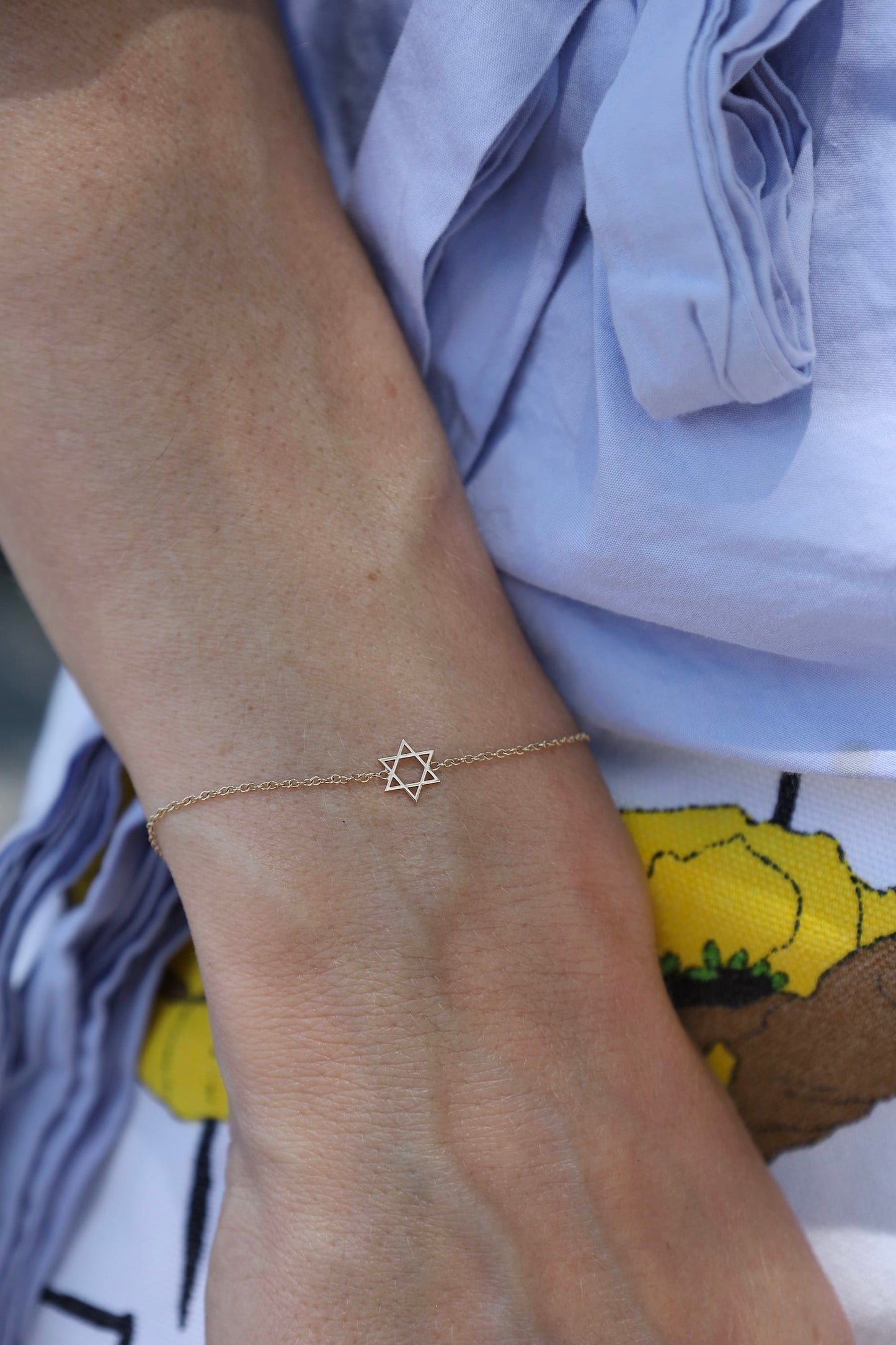 BRC-14K 14k Midi Bitty Star of David Bracelet