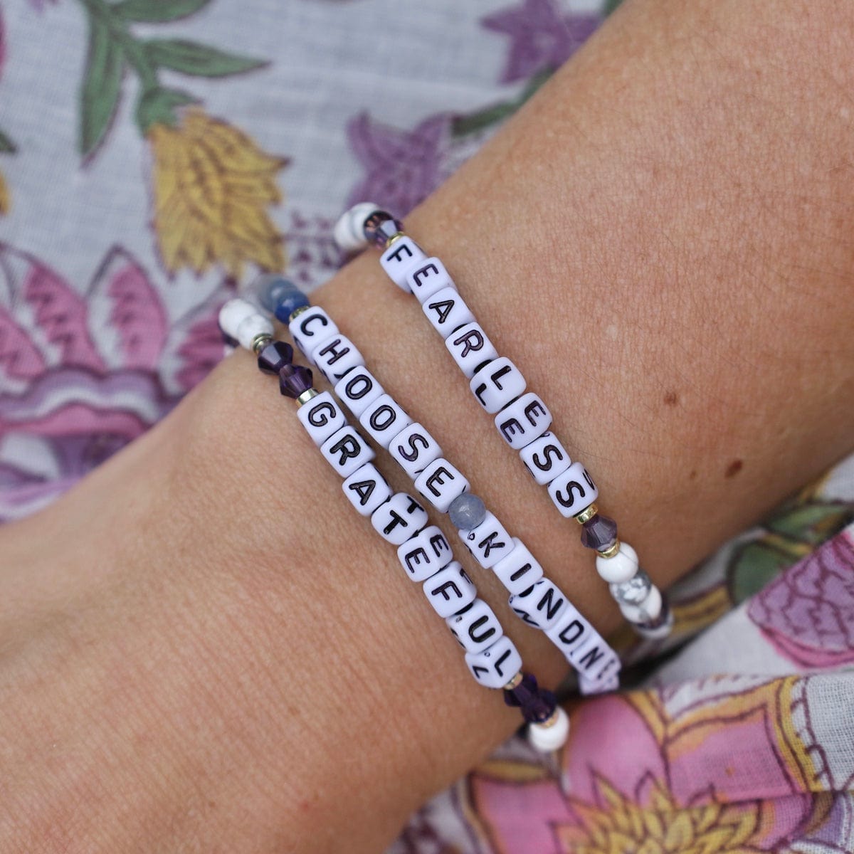 BRC Fearless Beaded Words Stretch Bracelet