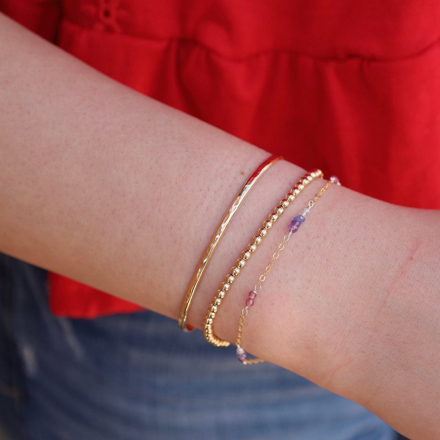 BRC-GF 3mm Gold Filled Luxe Beaded Bracelet