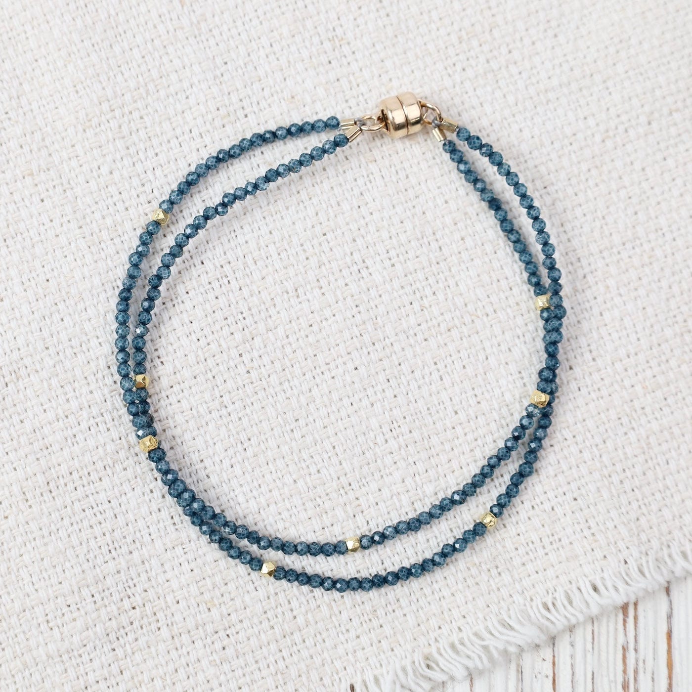 BRC-GF Double Strand London Blue Quartz with Magnetic Cla