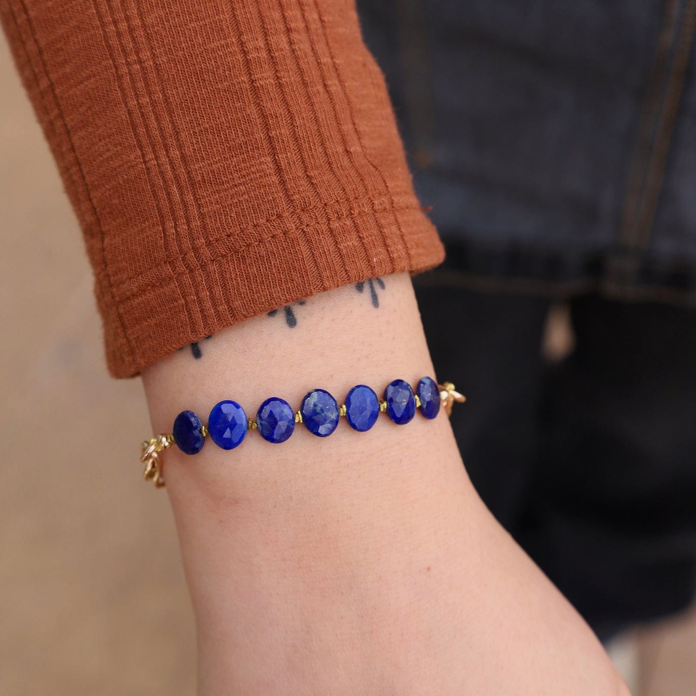 BRC-GF Lapis Abacus Bracelet