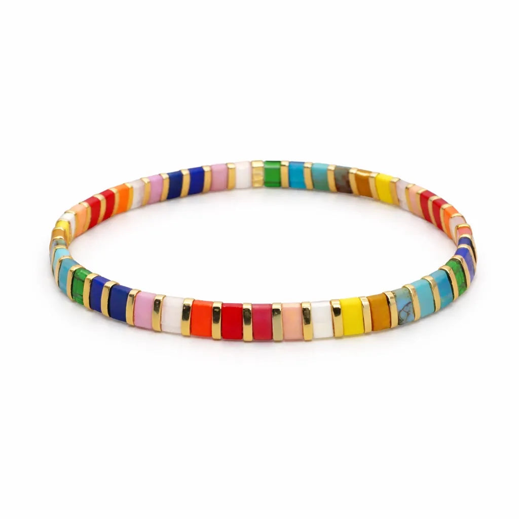 BRC Japanese Miyuki Bead Stretch Bracelet - Multi Color