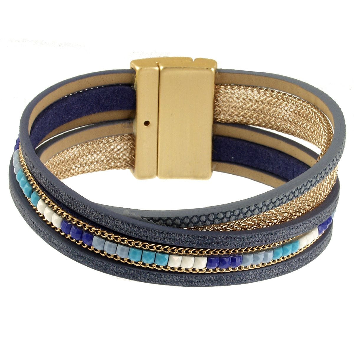 BRC-JM Satori Canyon Blue Leather Bracelet