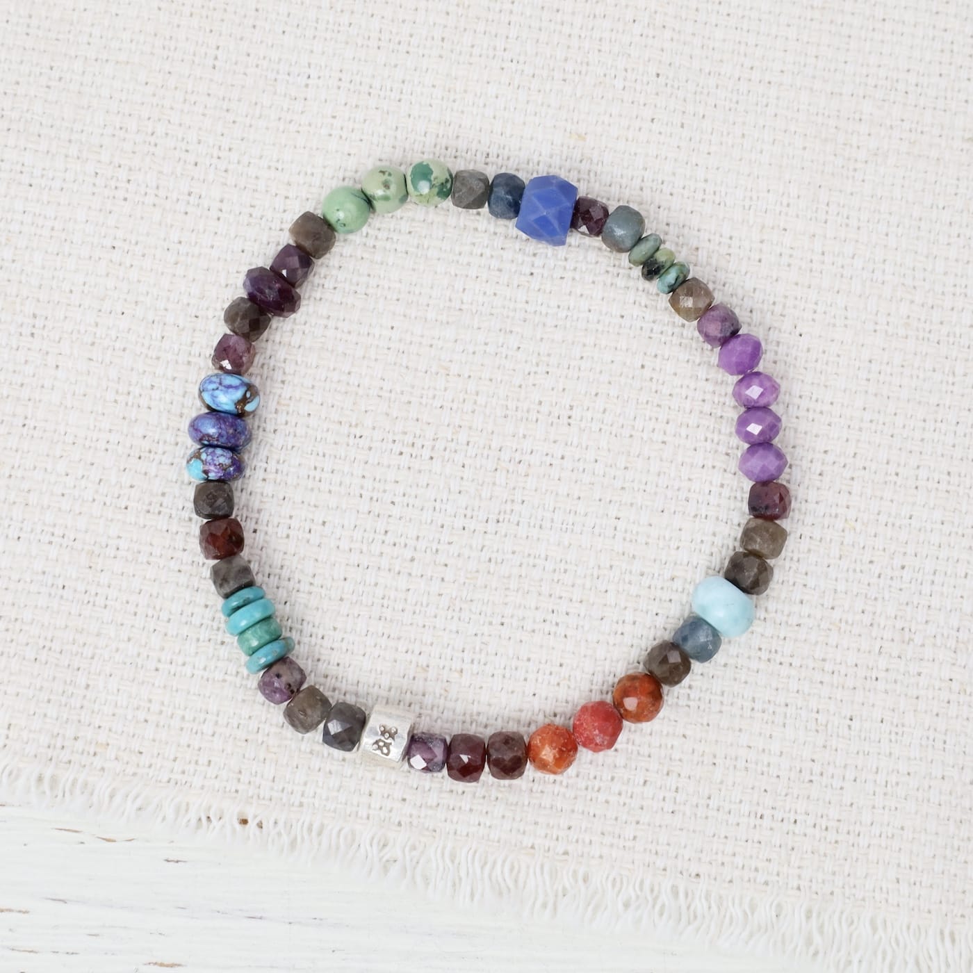 BRC Ruby and Sapphire Cubed Bracelet