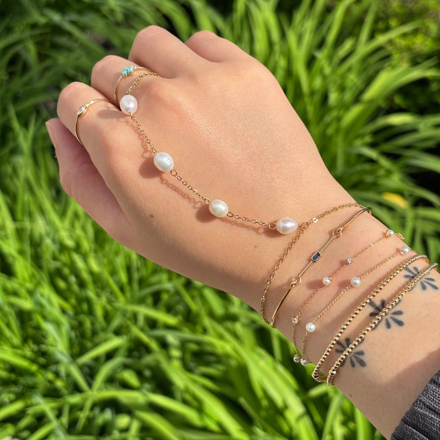 BRC-S.STL Hand Candy Potato Pearl Hand Chain