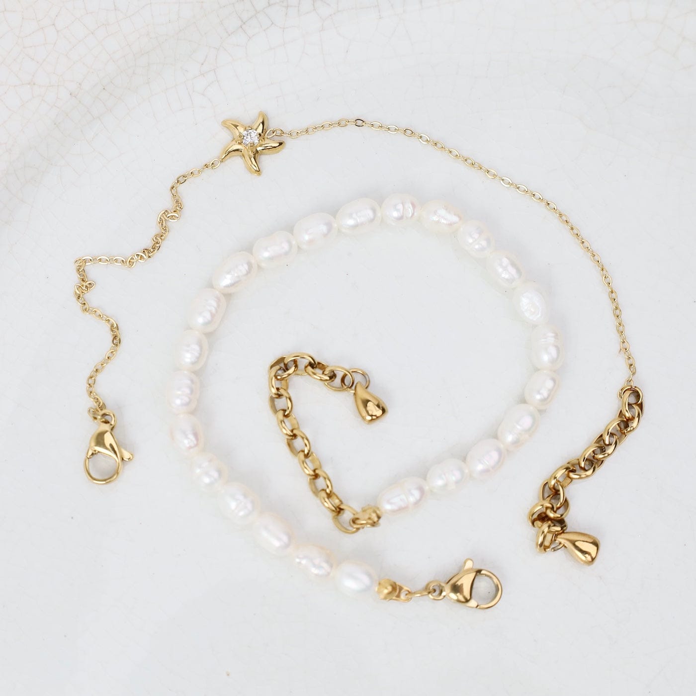 BRC-S.STL What a Pearl Wants 2 pk Bracelet Set - Gold Plated