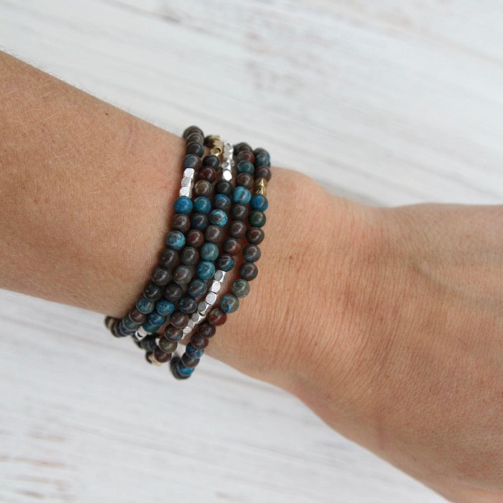 BRC Scout Blue Sky Jasper Wrap Bracelet & Necklace