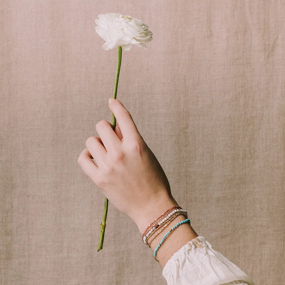 BRC Scout Delicate Turquoise and Gold Wrap Bracelet and Necklace