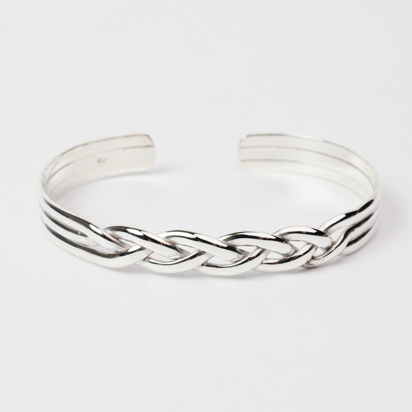 BRC Sterling Silver Braided Center Cuff Bracelet
