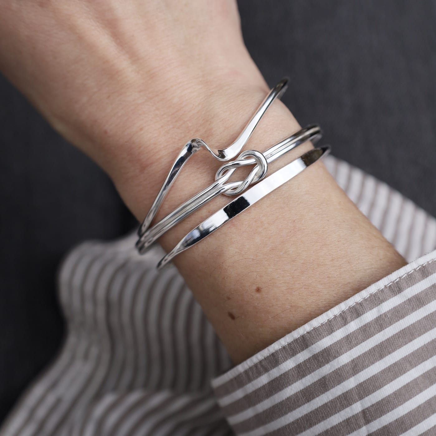 BRC Sterling Silver Classic Single Twist Cuff