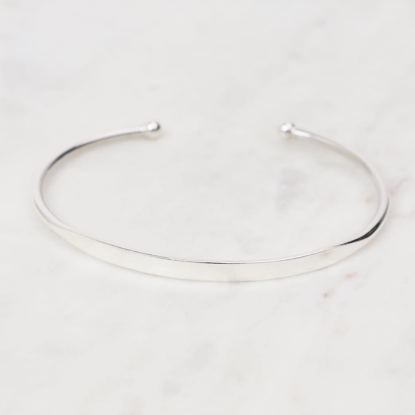BRC Sterling Silver Delicate Flat Top with Ball Ends C