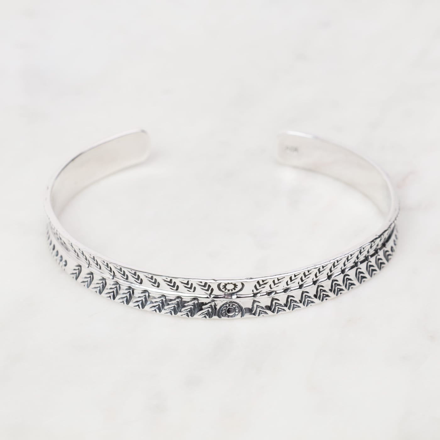 BRC Sterling Silver Stamped Concave Cuff