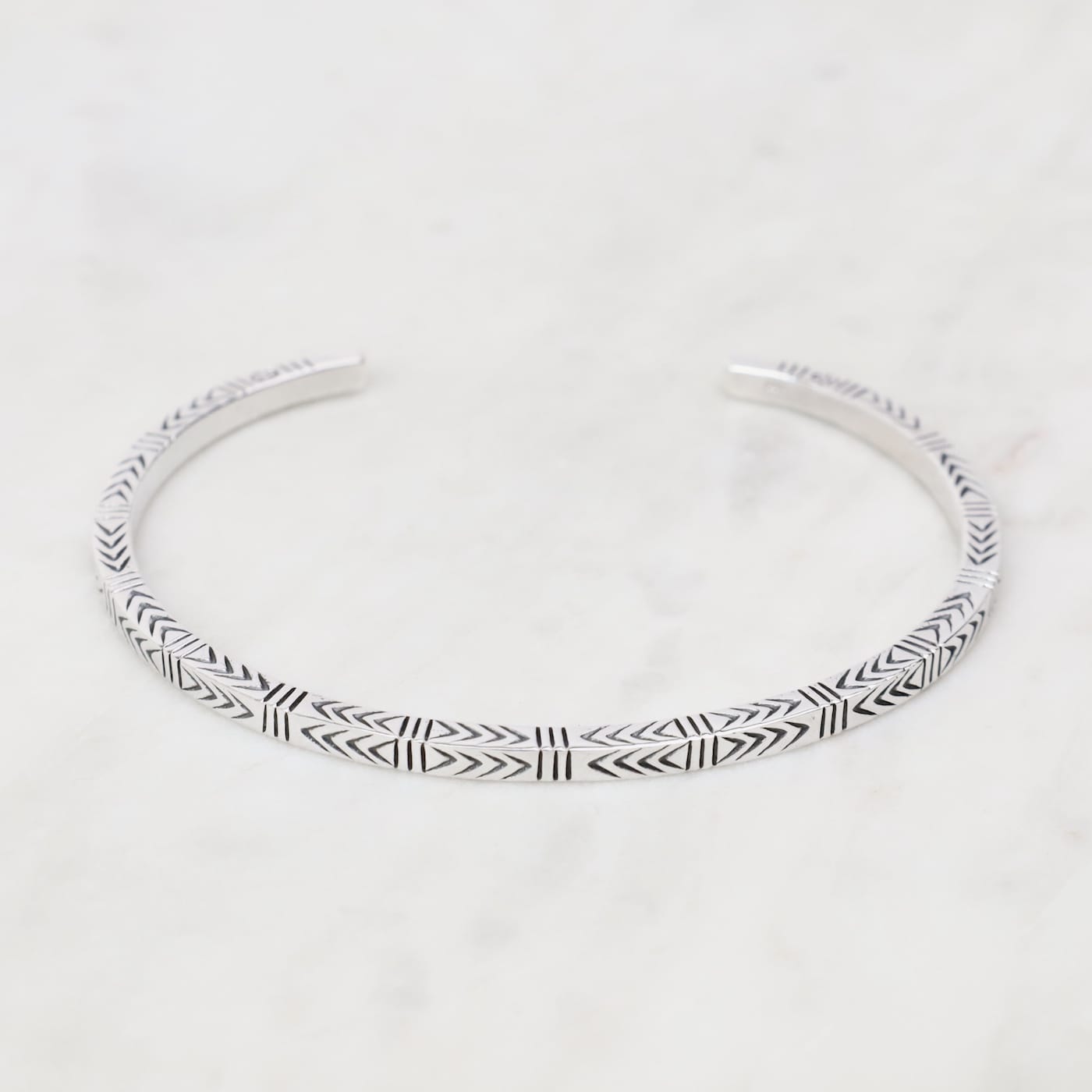 BRC Sterling Silver Stamped Square Cuff