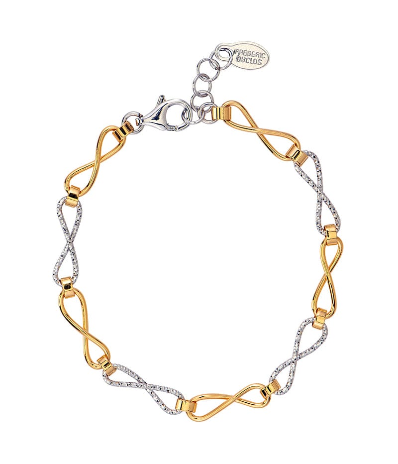 BRC Sterling Silver & Yellow Gold Plated Infinity Brac