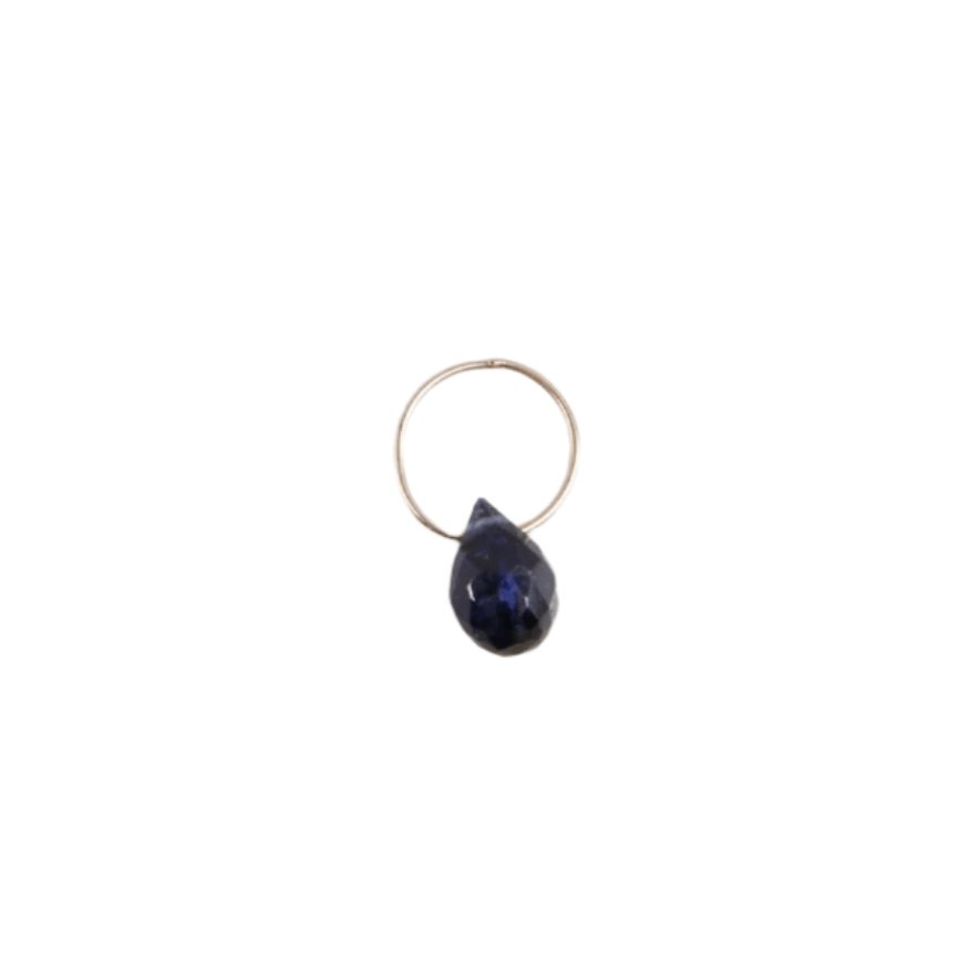 CHM Blue Sapphire - High Faceted Drop Gemstone Charm