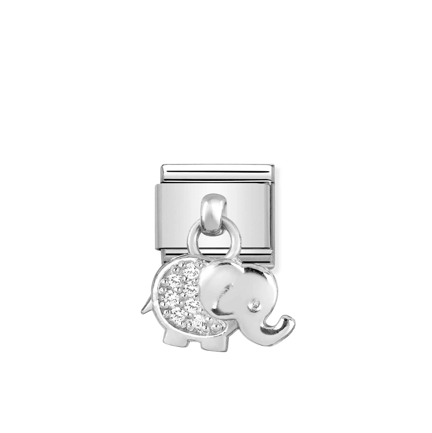 CHM Classic Hanging Silver & CZ Elephant Composable Link