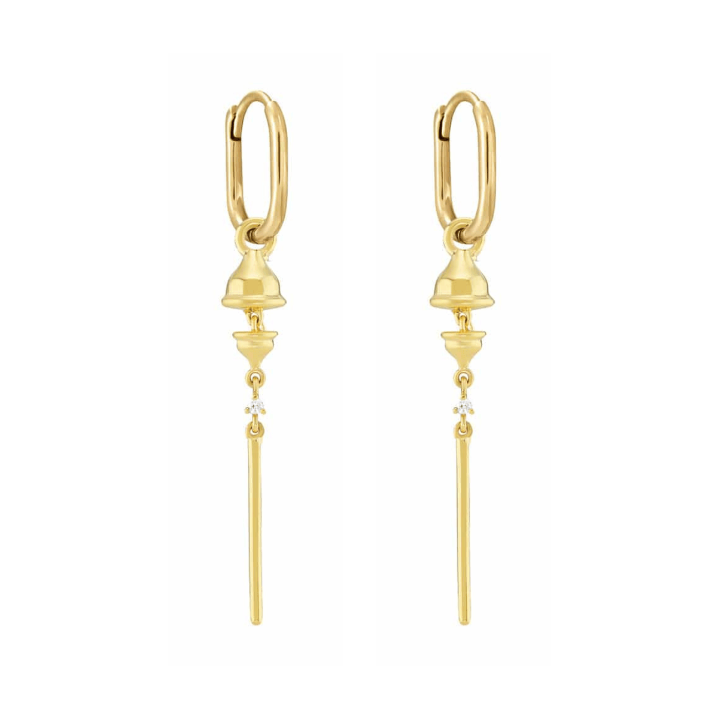 EAR-9K 9k Yellow Gold Oval Original Clicker Hoops with Dala Detail Lucky Lantern Bar