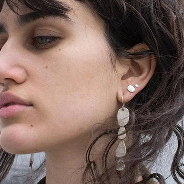 EAR Abstract Organic Cascade Earrings In Sterling Silv