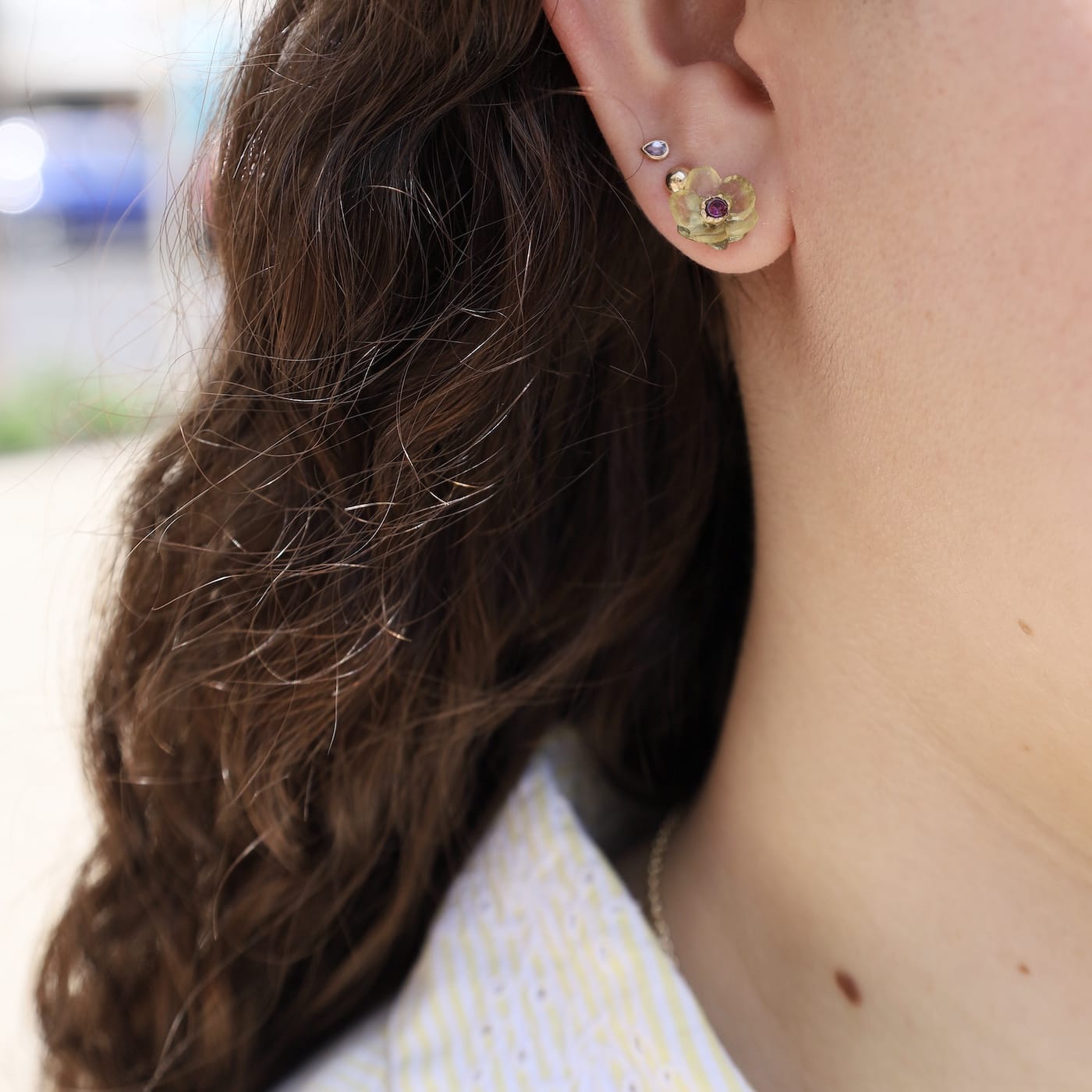 EAR French Bouquet Stud Earrings - Yellow