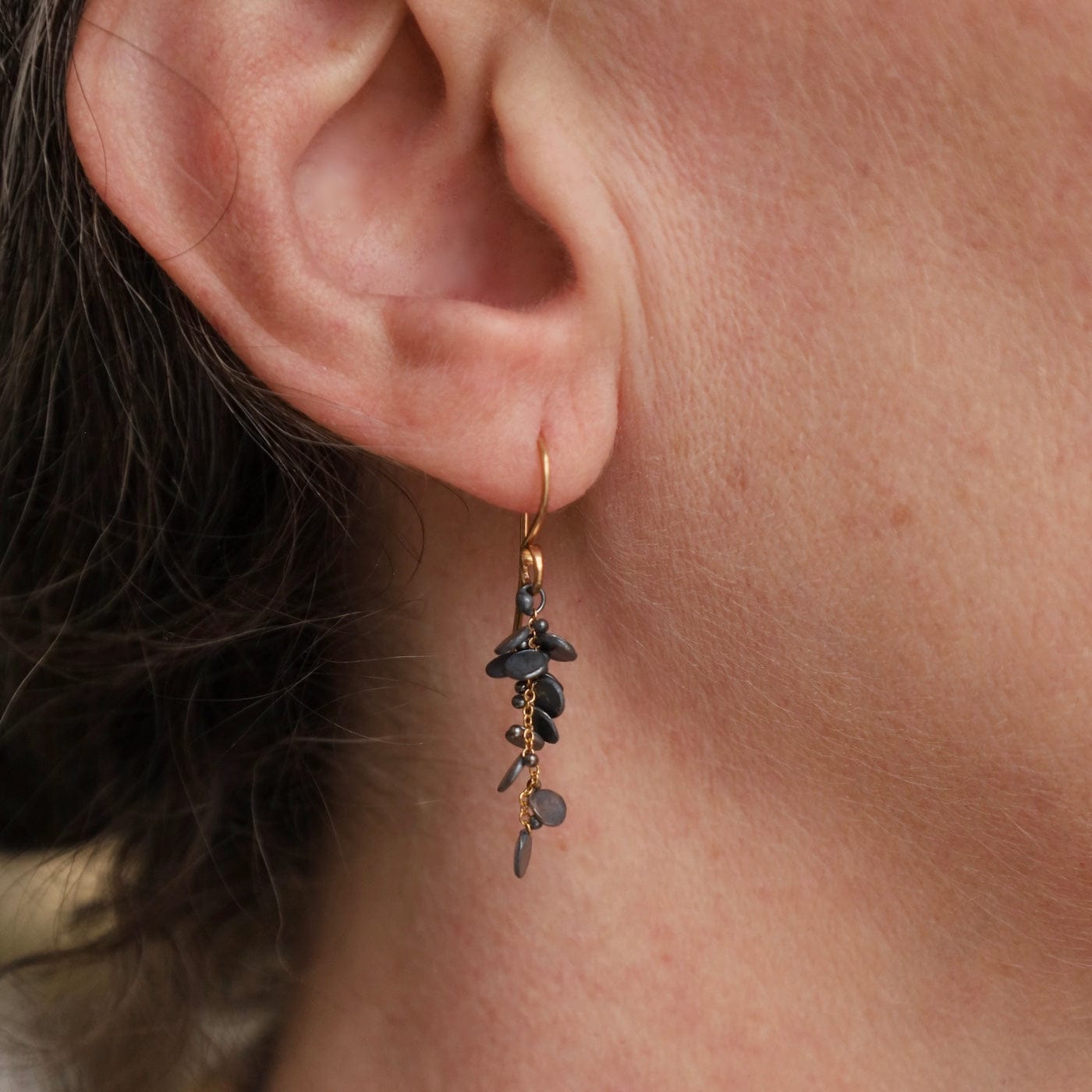 EAR-GF Gold Filled & Oxidized Silver Small Confetti Cluster Earrings