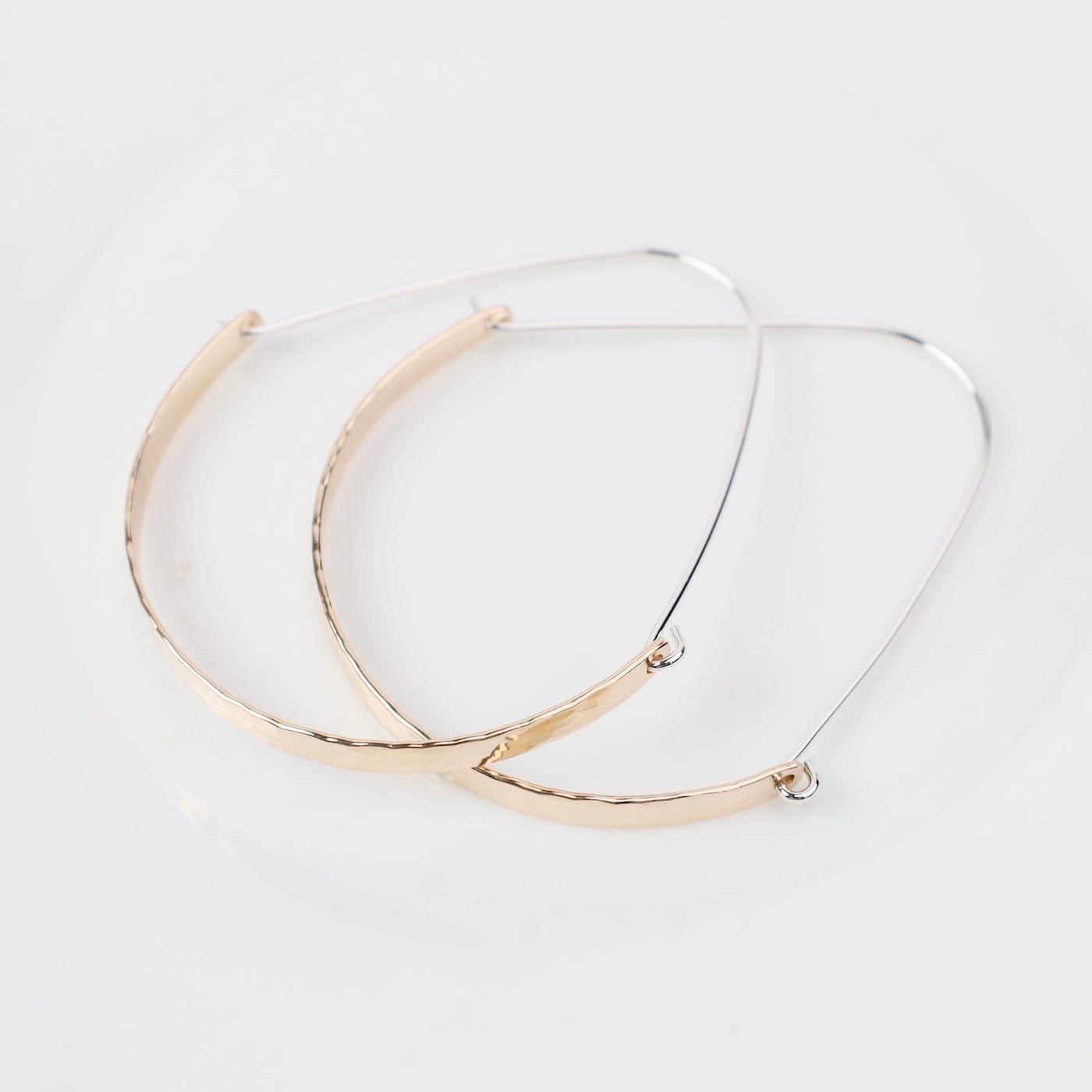 EAR-GF Gold Filled & Sterling Silver Medium Hinged Flat Oval Hoops