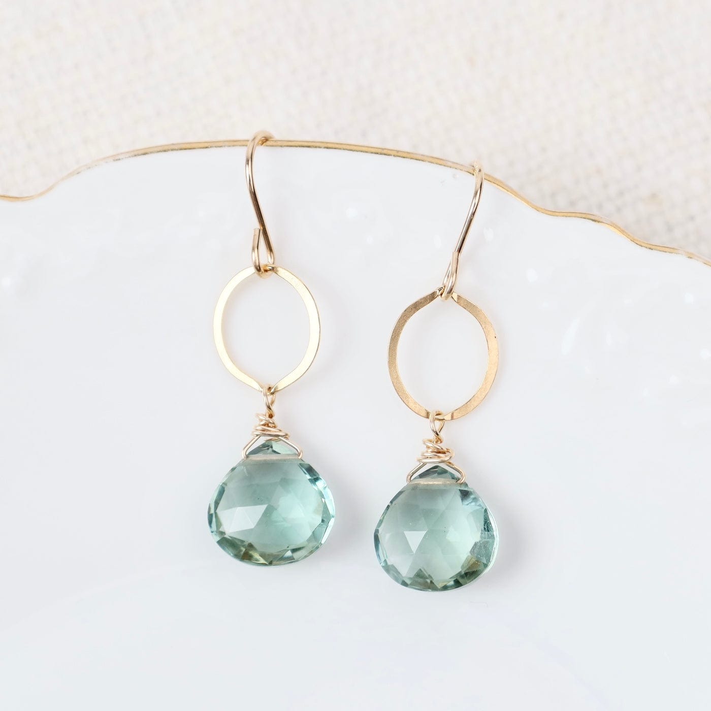 EAR-GF Green Amethyst On Gold Filled Ring