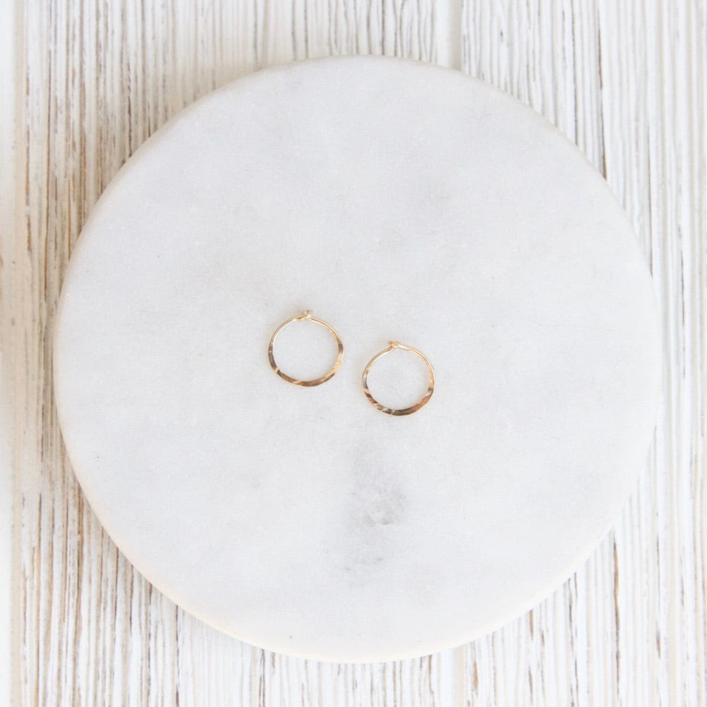 EAR-GF Tiny 12mm Hammered Gold Filled Hoop