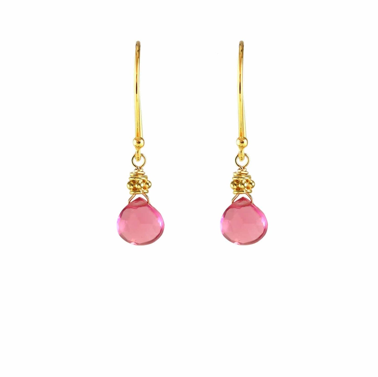 ear-gf Tiny Rubellite Quartz Earrings