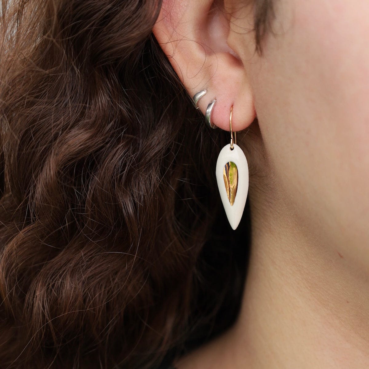 EAR-GF White Gaurdian Teardrop Earrings