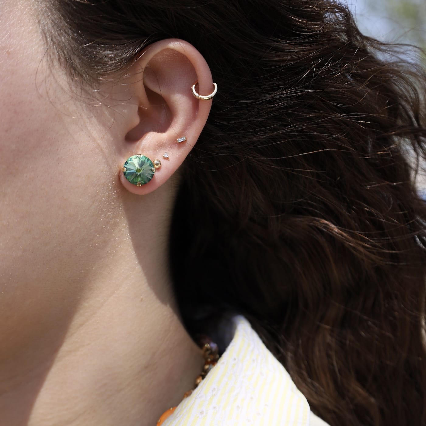 EAR-GPL Chrysolite Citrine Candy Crush Basics Stud Earrings