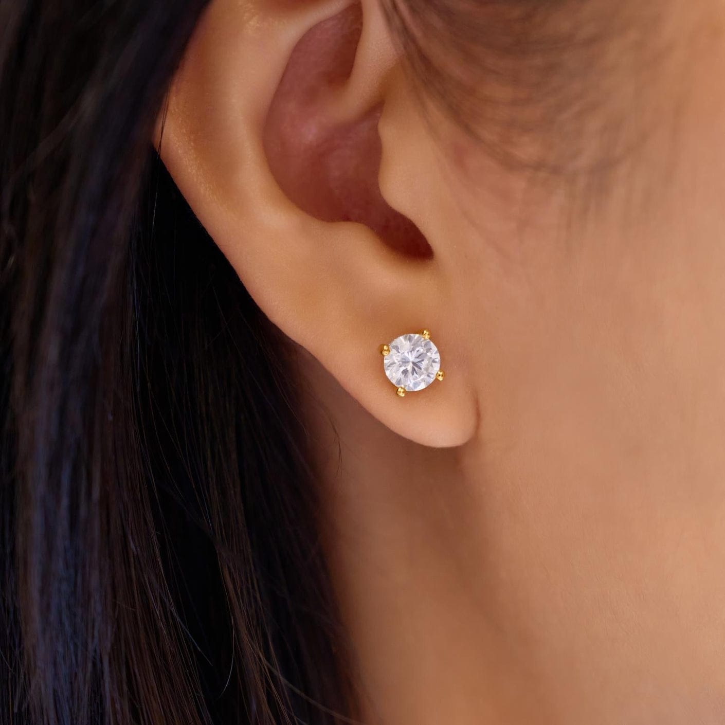 EAR-GPL Gold Just You Solitaire Stud Earrings