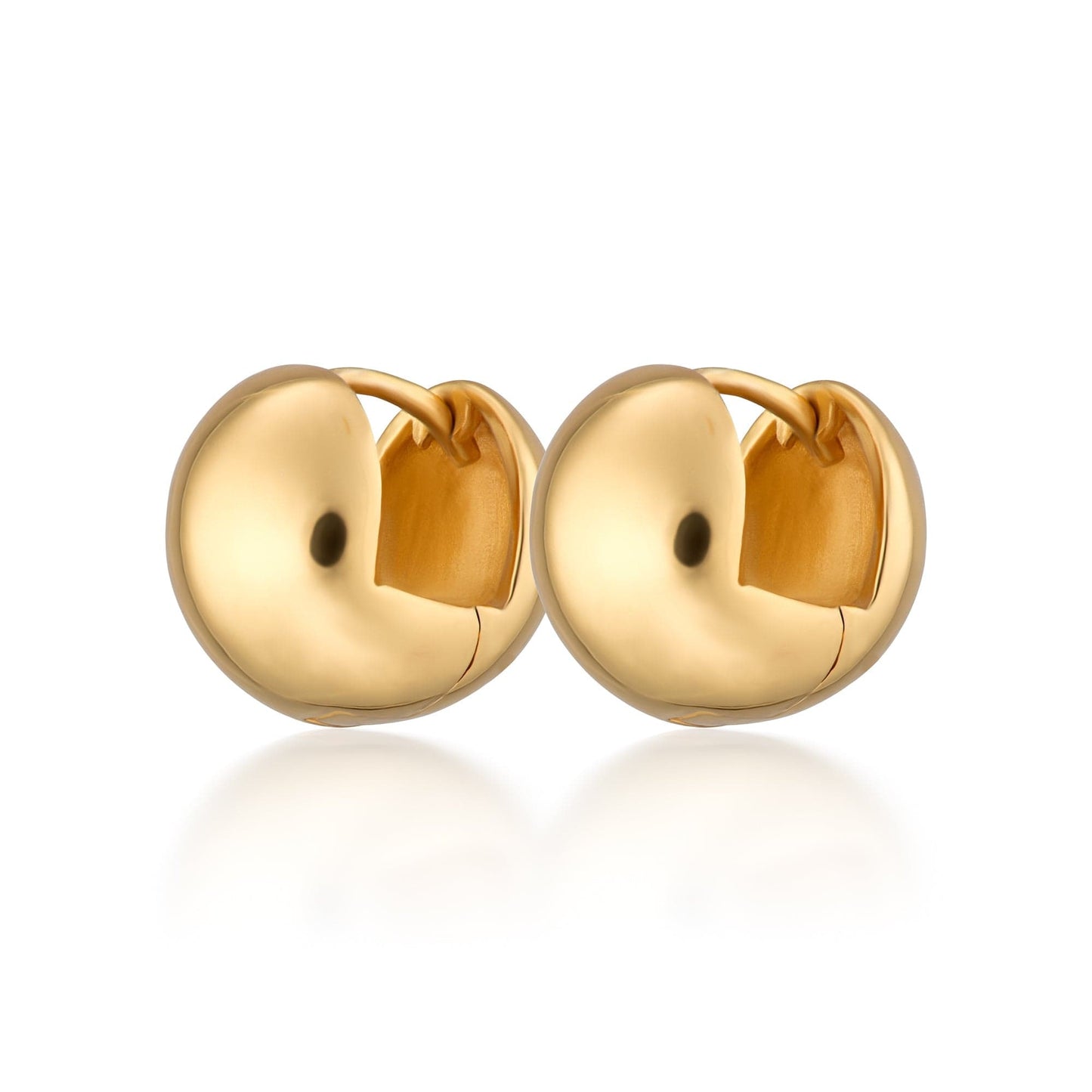 EAR-GPL Gold Plated Brass Ball Huggie Earrings