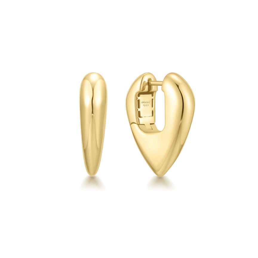 EAR-GPL Gold Puffy Shield Hoop Earrings