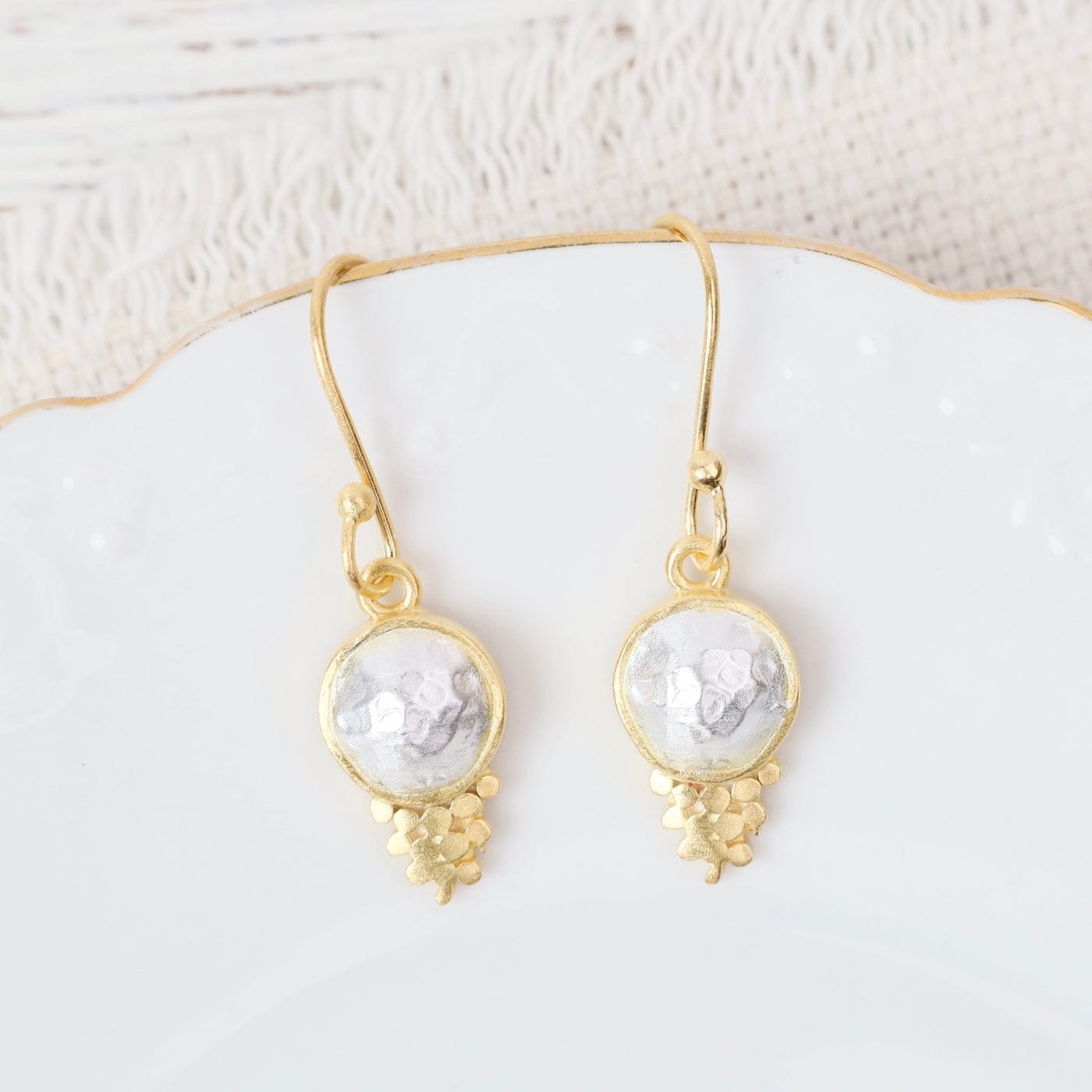 EAR-GPL Silver Half Dome with Gold Colette