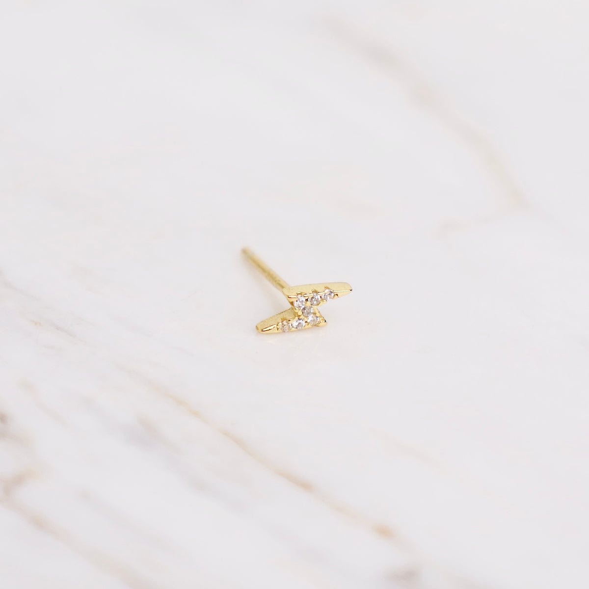 EAR-GPL The Lightning single earring, 925 silver plated wi