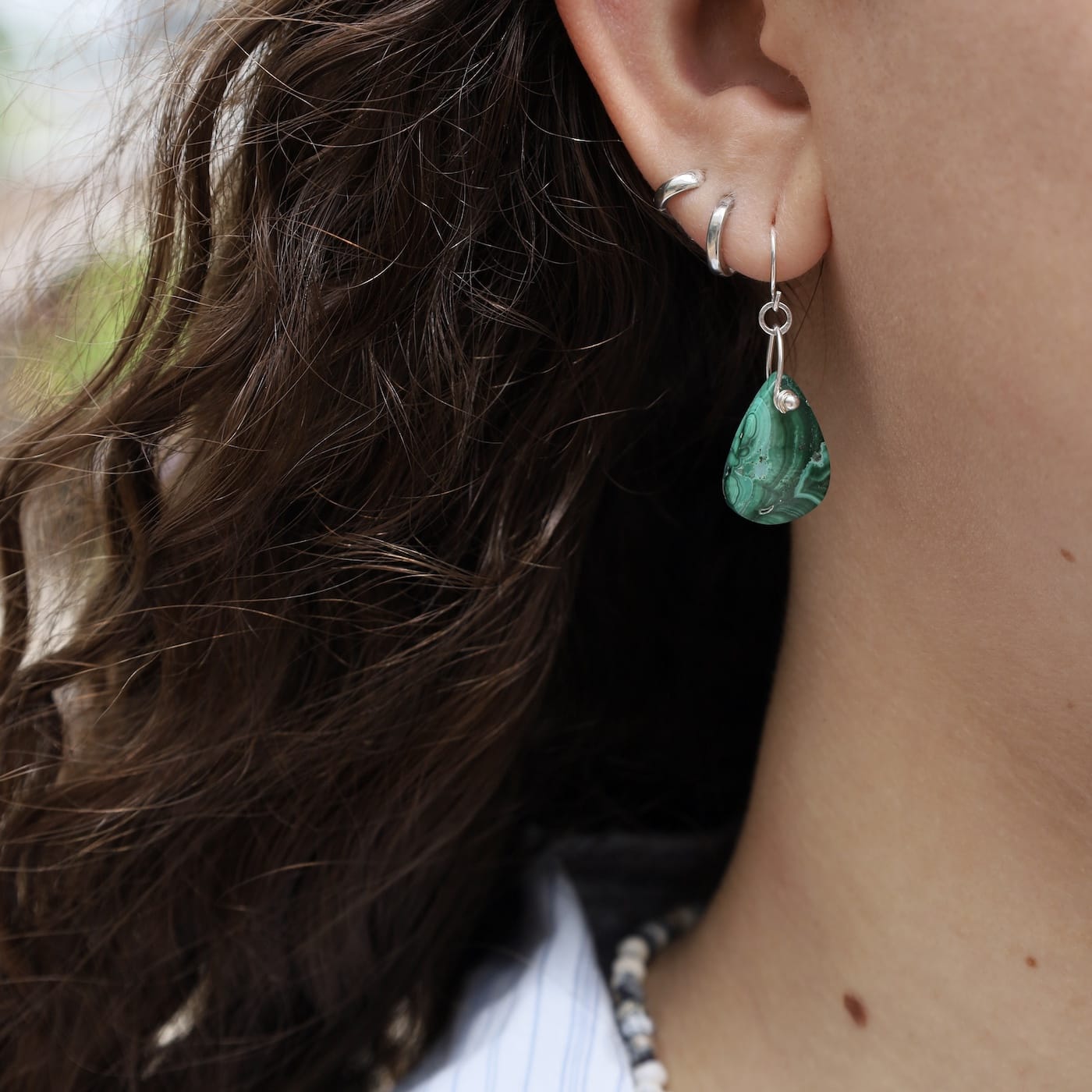 EAR Malachite Slice Earrings