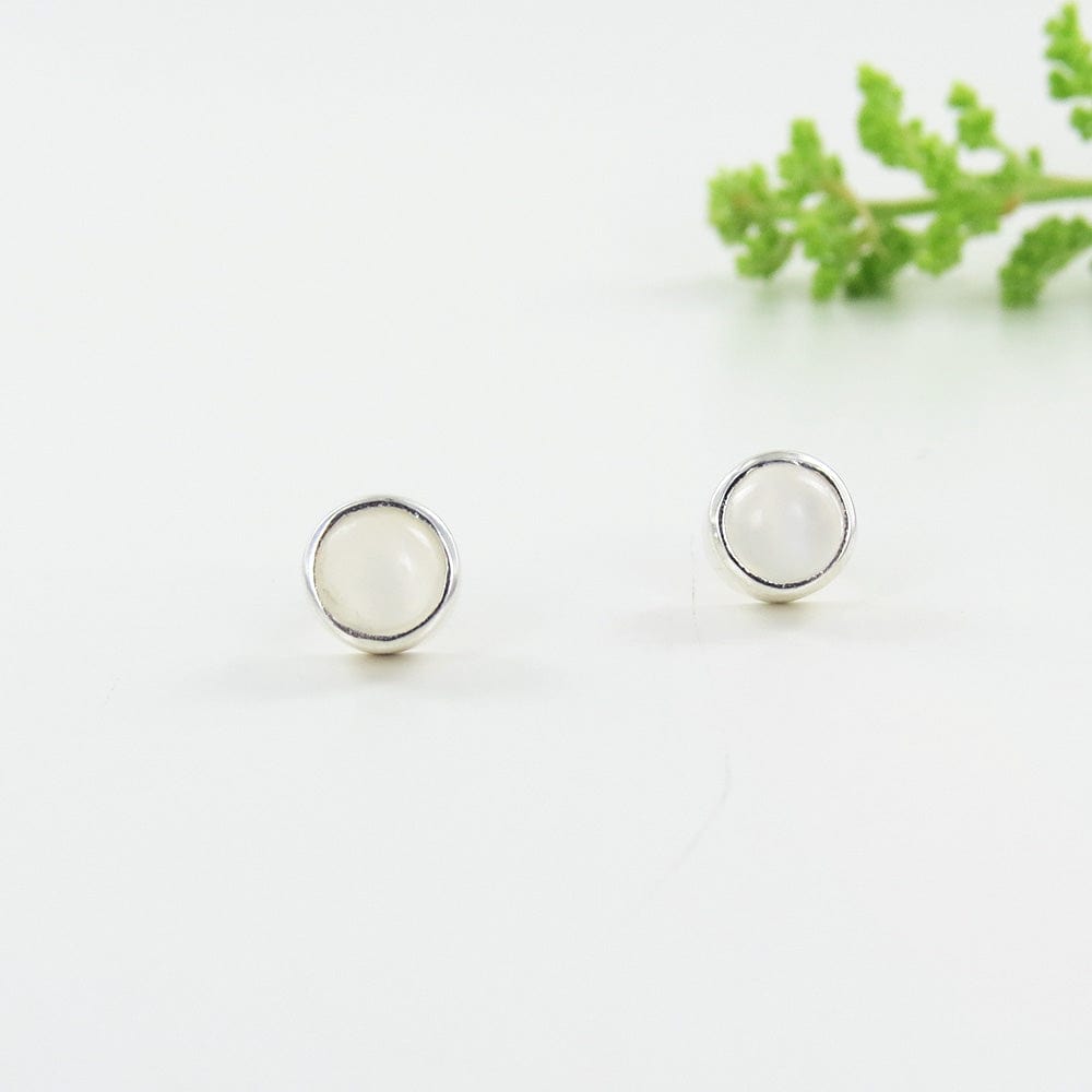 EAR Moonstone Dot Post Earring