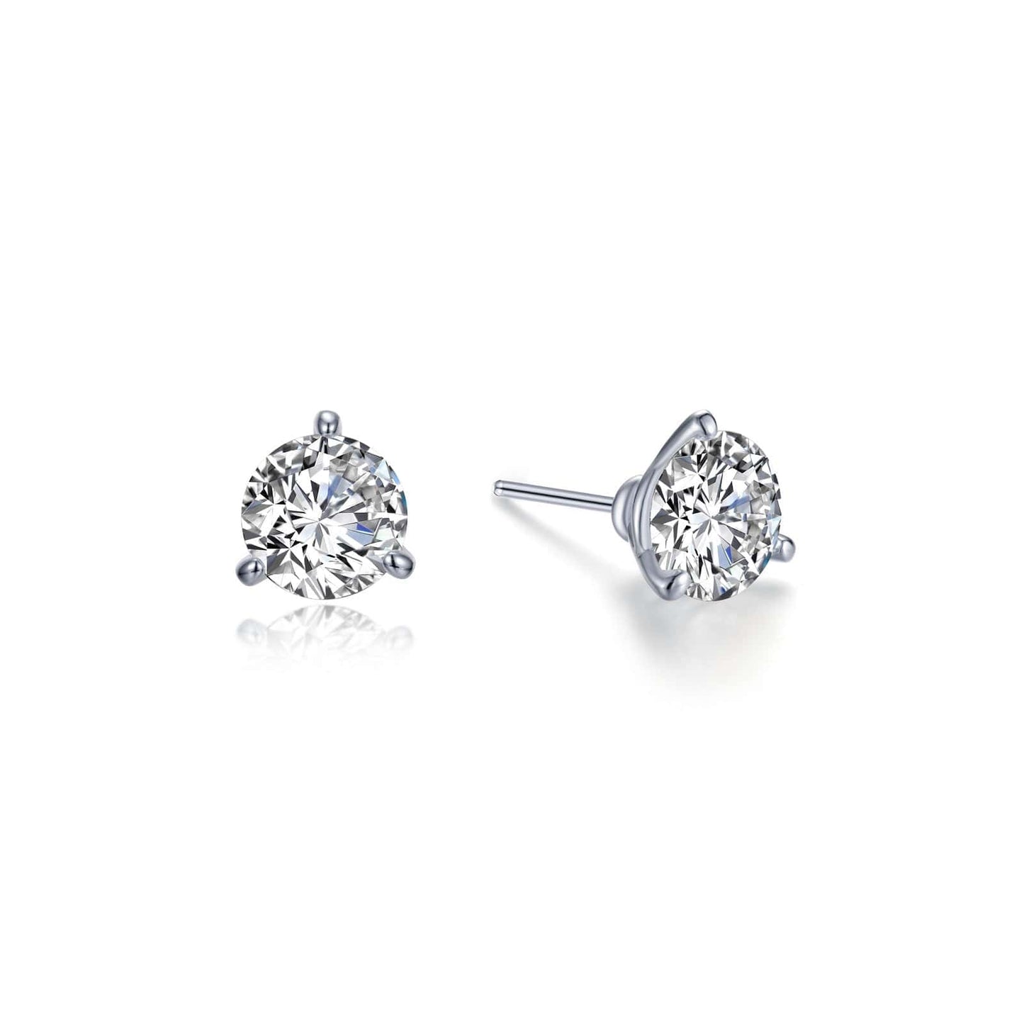 EAR-PPL Three Prong 1 CTW Diamond Martini Stud Earrings