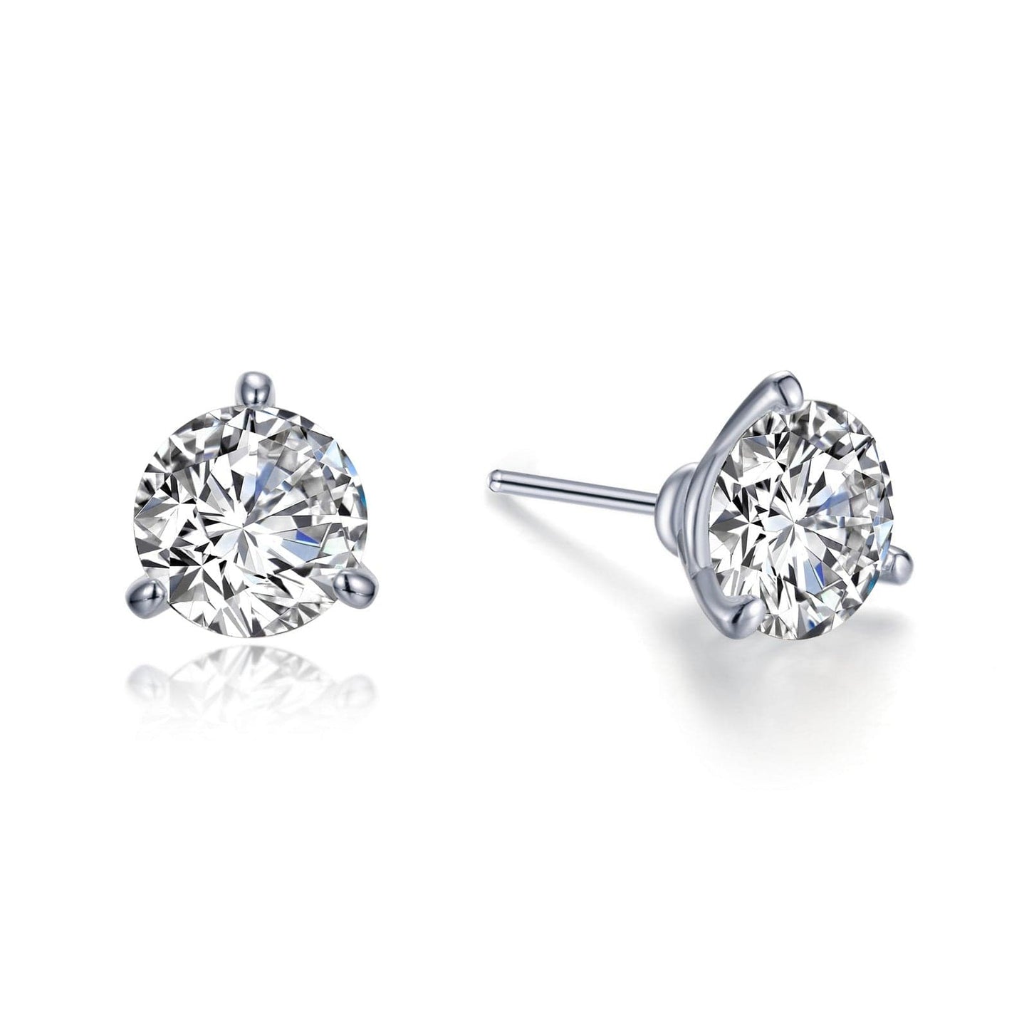EAR-PPL Three Prong 3 CTW Diamond Martini Stud Earrings