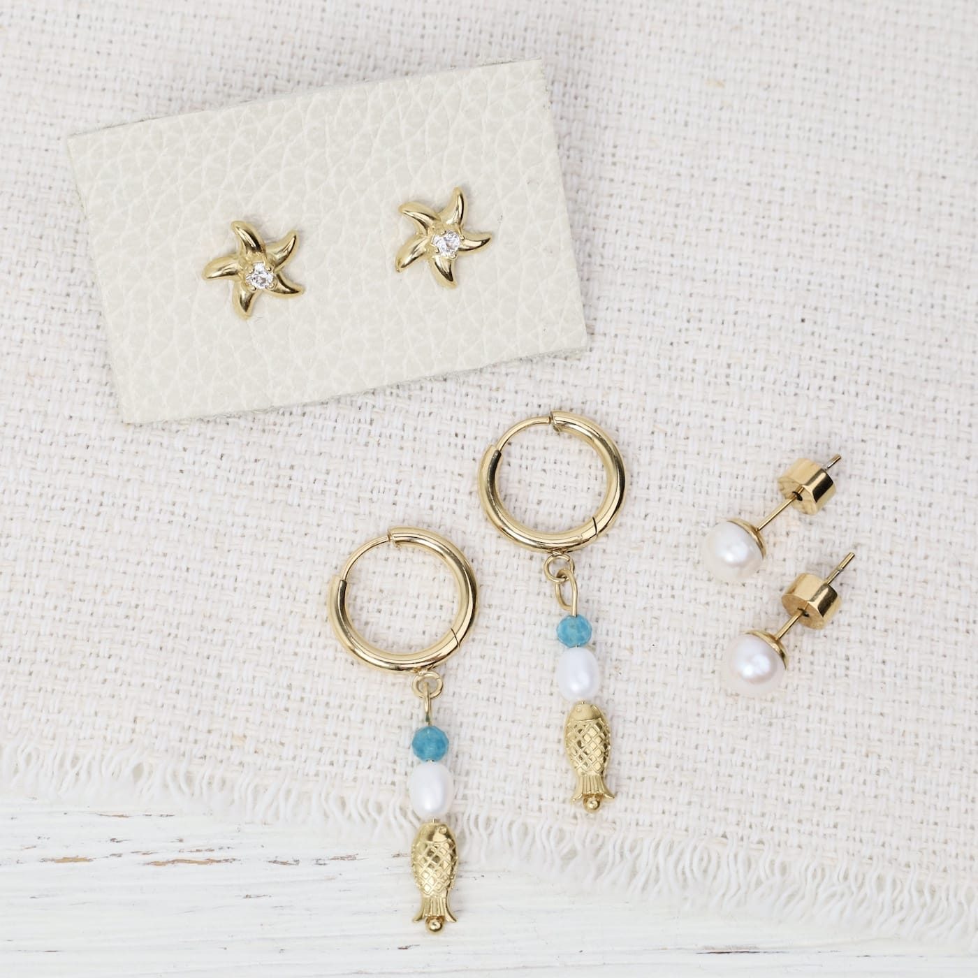 EAR-S.STL Hoop Hoop Hooray- Mermaid Vibes - Gold Plated Stai