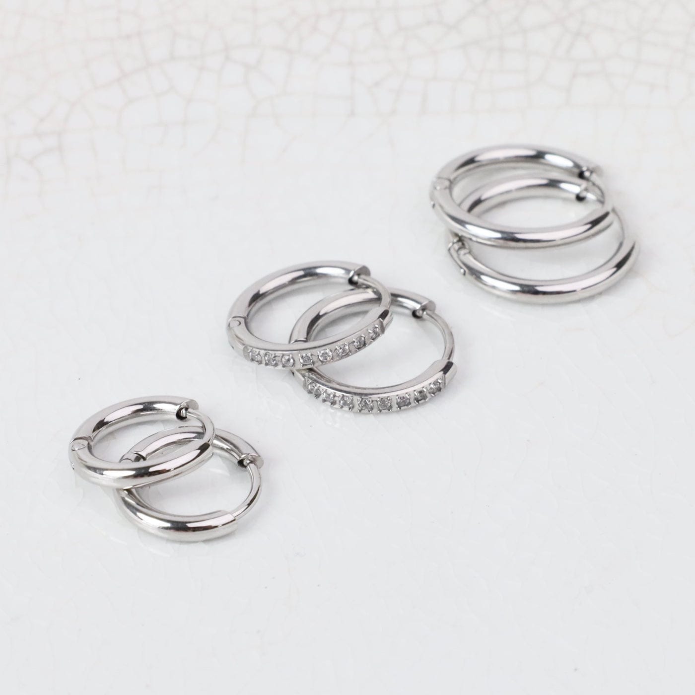 EAR-S.STL Hoop Hoop Horray! Set of 3 Pairs of Hoops  -  Stai