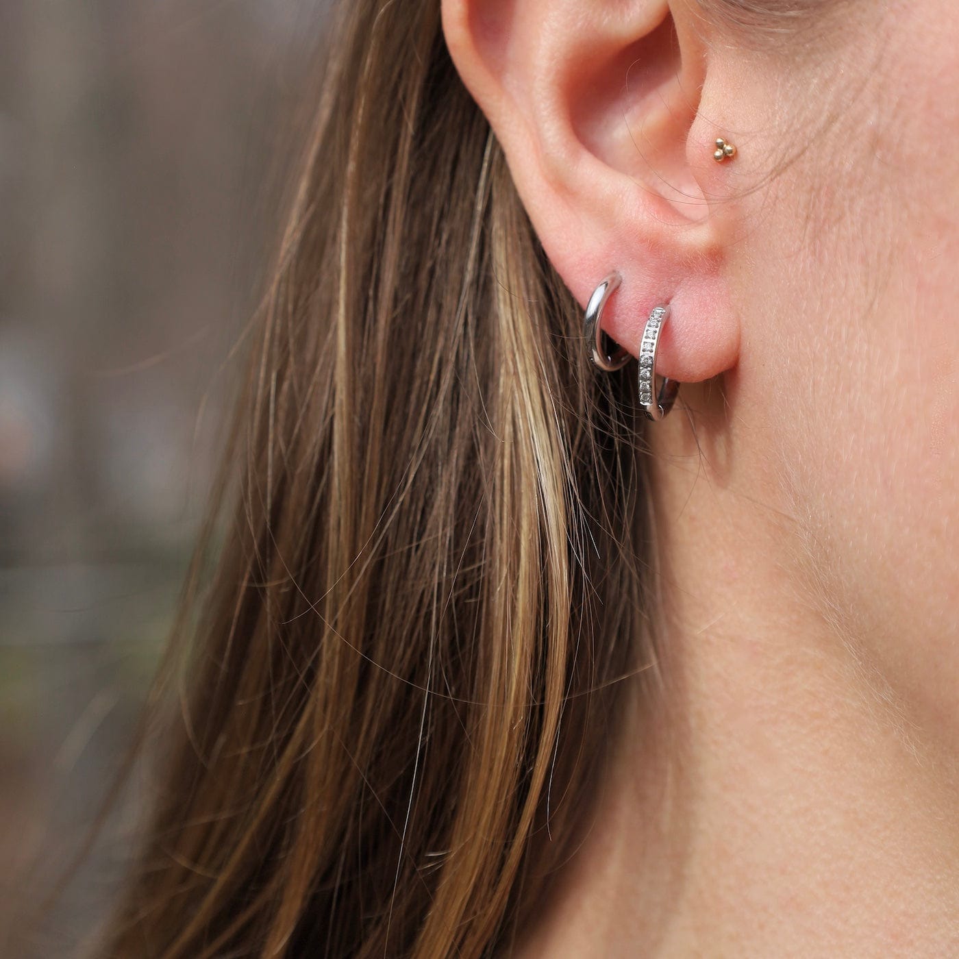 EAR-S.STL Stainless Steel Hoop Hoop Horray! Set of 3 Pairs of Hoops