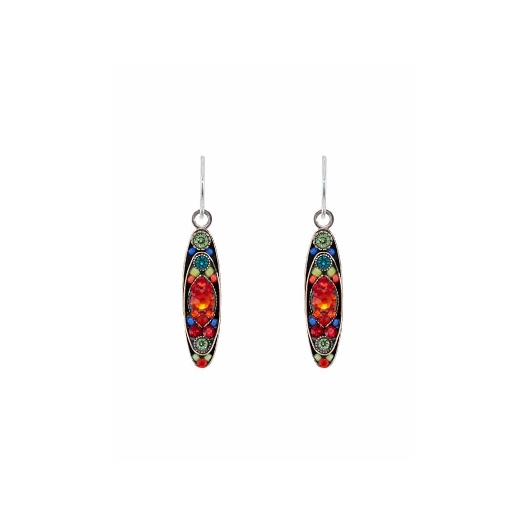 EAR-SPL Multicolor Sparkle Long Oval Earrings