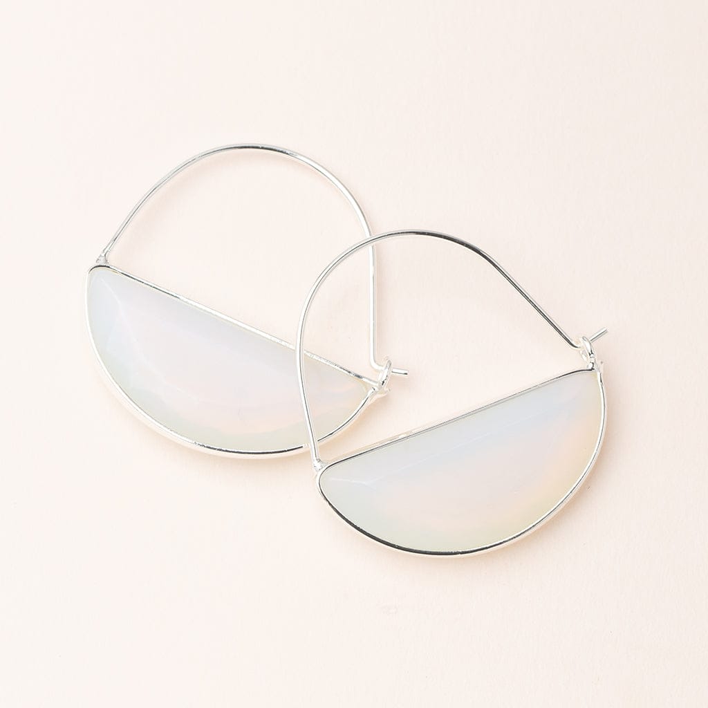 EAR-SPL Scout Stone Prism Hoops - Opalite & Silver