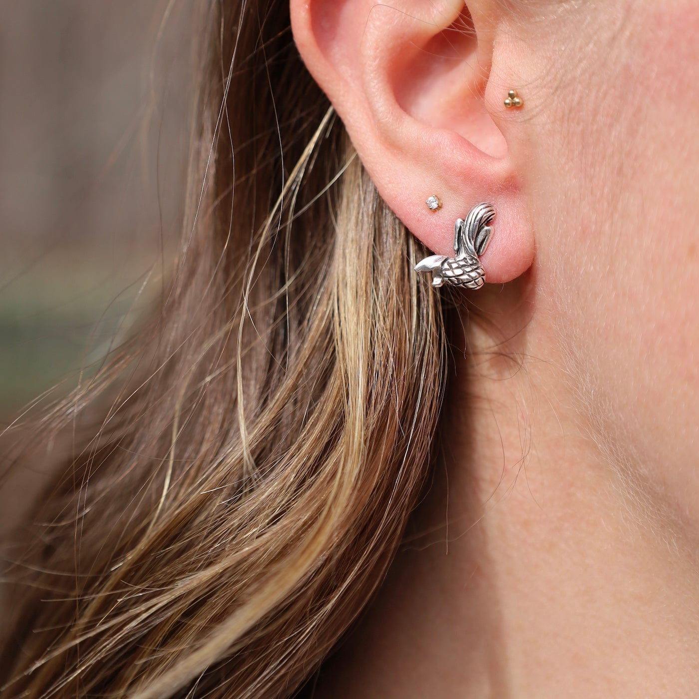 EAR Sterling Silver Mermaid Post Earrings