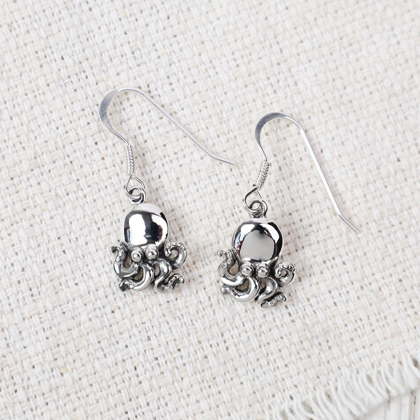 EAR Sterling Silver Octopus Drop Earrings