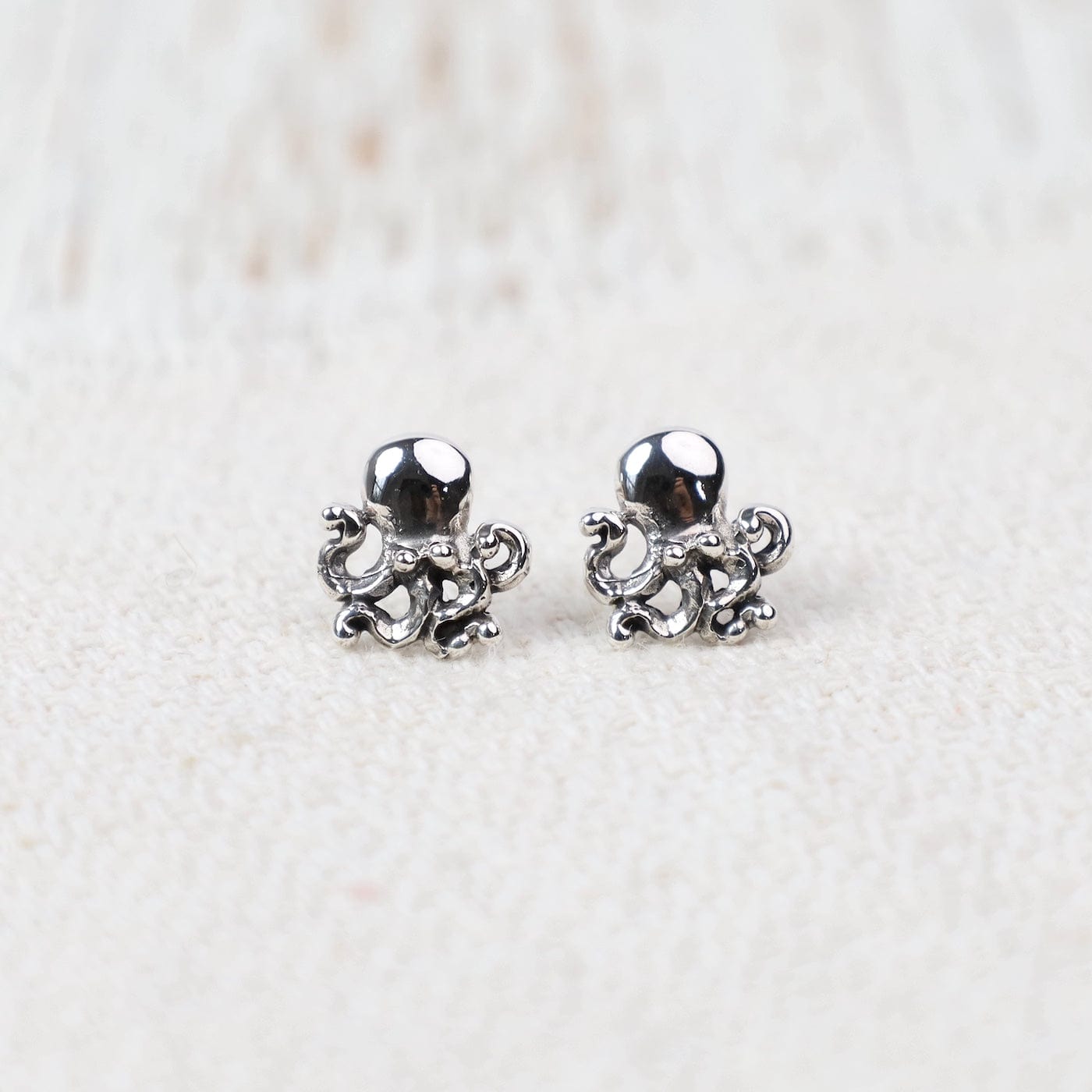 EAR Sterling Silver Small Octopus Post Earrings