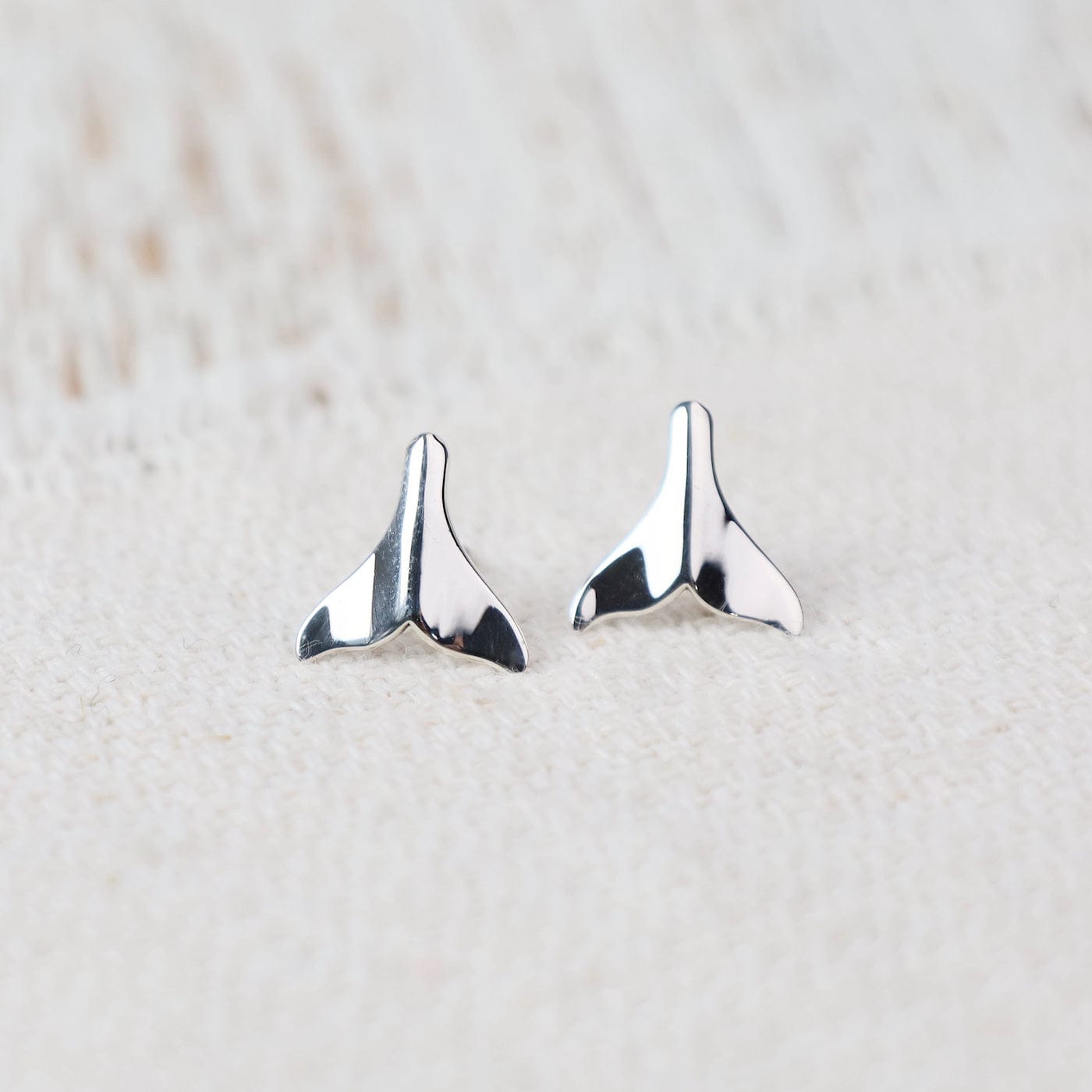 EAR Sterling Silver Small Whale Tail Post Earrings